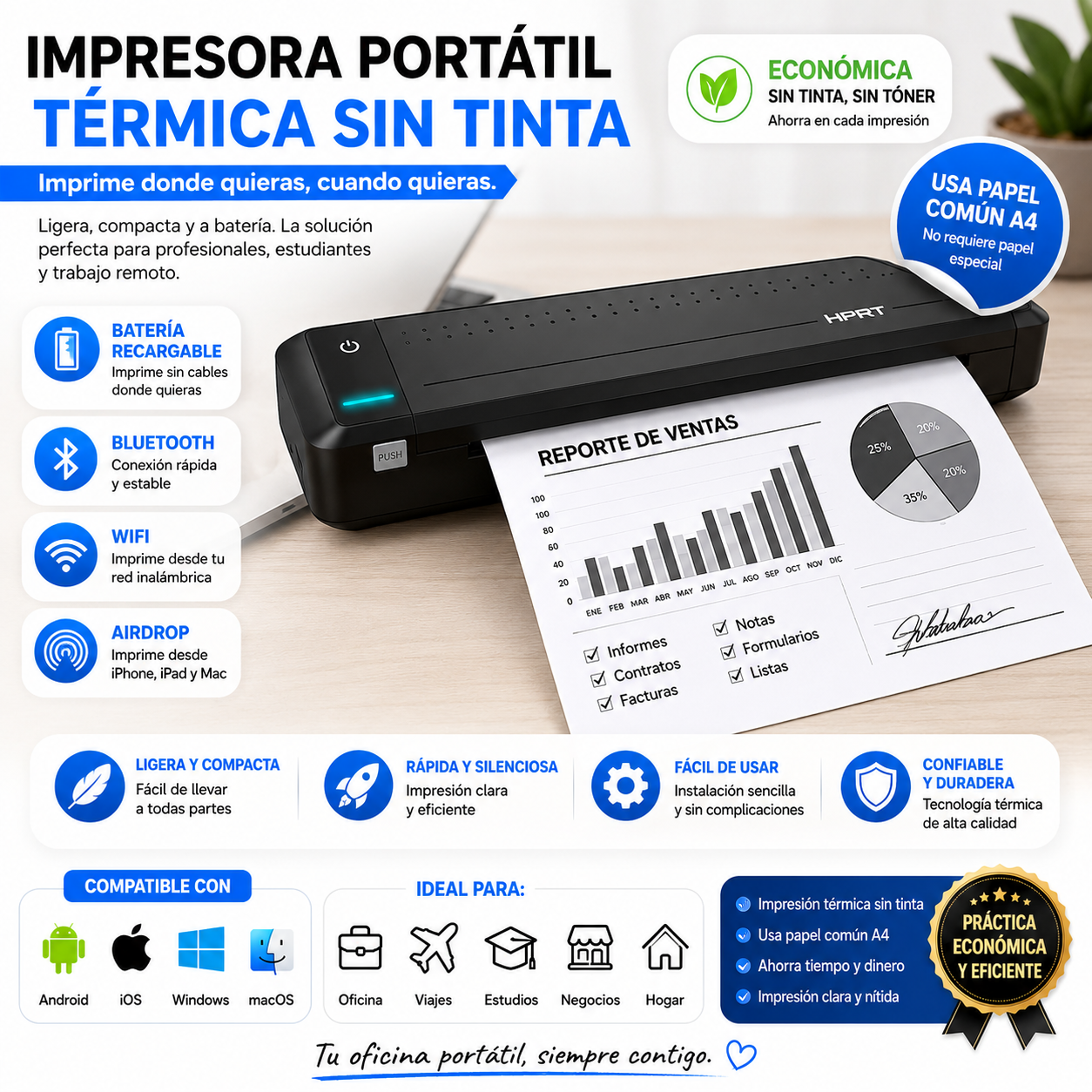 Impresora Térmica Multifuncional con Tecnología SIN TINTA