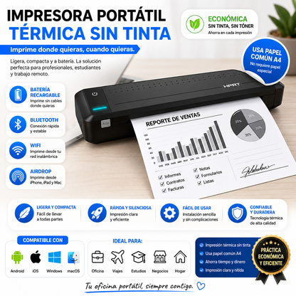 Impresora Térmica Multifuncional con Tecnología SIN TINTA